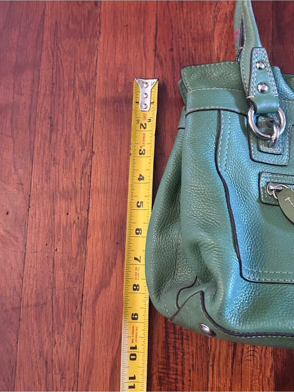 Vintage Coach Penelope F14686 Green Pebbled Leather Satchel Shoulder Bag Purse